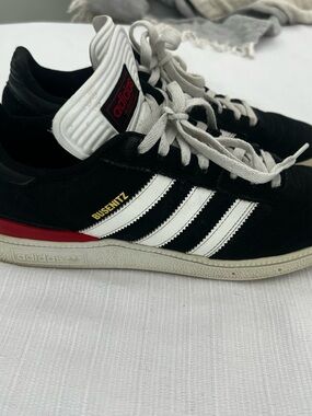 adidas Busenitz Black White Skate Sneakers with Red Accents